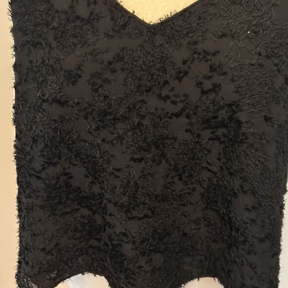 Ley Den black velvet spaghetti strap tank Size S New - Picture 3 of 9